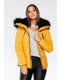 Shop QUIZ Women s Padded Jackets with Fur Hood up to 65 Off DealDoodle