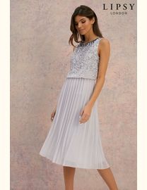 Lipsy fashion silver sequin dress