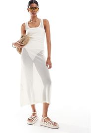 Shop Mango Women s White Midi Dresses up to 60 Off DealDoodle