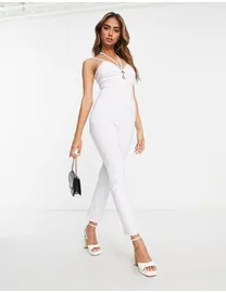 Miss selfridge white jumpsuit hotsell