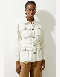 Shop Karen Millen Women s White Denim Jackets up to 40 Off DealDoodle