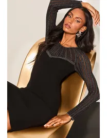 Lipsy metallic burnout dress best sale