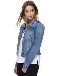 Black denim jacket tesco hotsell