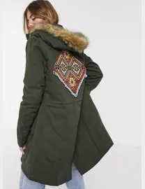 Brave soul whitehorse padded parka with faux fur trim best sale