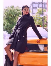 Lipsy belted robe coat black best sale