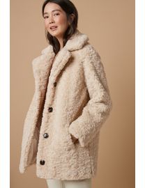 Next cream teddy coat online