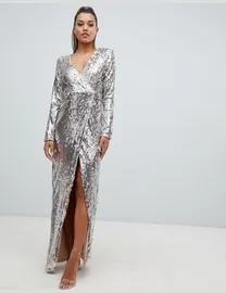 Shop Club L London Women s Sequin Wrap Dresses up to 80 Off DealDoodle