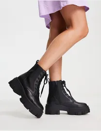 Asos design raider chunky lace up boots online