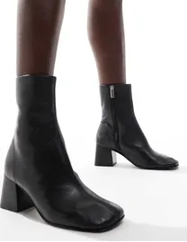 Asos design realm leather mid ankle boots deals