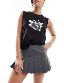 Collusion pleated mini skirt with detachable bag hotsell