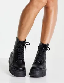 Shop Miss Selfridge Women s Black Lace Up Boots up to 50 Off DealDoodle