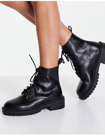 Raid overa black flat lace up boots hotsell