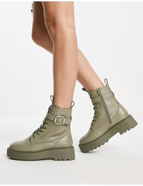 Asos design raider chunky lace up boots online