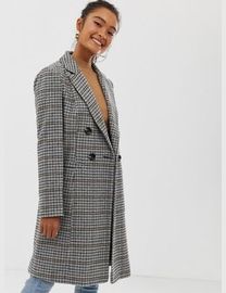 Miss selfridge check coat best sale