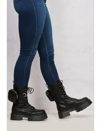 Shop Debenhams Women s Lace Up Biker Boots up to 85 Off DealDoodle