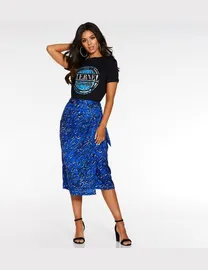 Quiz blue leopard print skirt hotsell