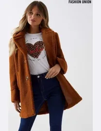 Shop Next Women s Brown Teddy Coats DealDoodle