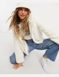 Shop Miss Selfridge Women s Cream Teddy Coats up to 25 Off DealDoodle