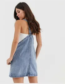 Shop Missguided Women s Denim Pinafore Dresses up to 20 Off DealDoodle