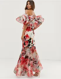 Forever unique floral bardot maxi dress best sale