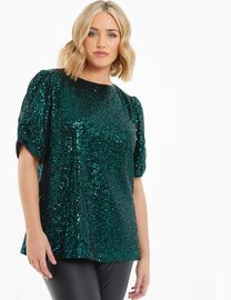 Shop QUIZ Plus Size Sequin Tops up to 55 Off DealDoodle