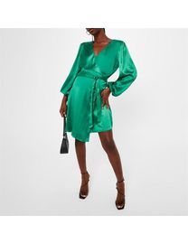 Shop Missguided Women s Green Wrap Dresses up to 50 Off DealDoodle