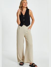 Shop Quiz Women s High Waisted Wide Leg Trousers up to 60 Off DealDoodle