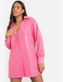 Shop I Saw It First Women s Pink Sequin Dresses up to 90 Off DealDoodle