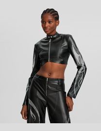 Bershka cropped biker jacket best sale