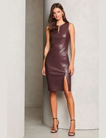 Lipsy faux leather halter neck dress best sale