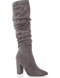 Shop Women s Quiz Grey Suede Boots up to 45 Off DealDoodle