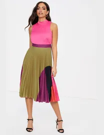 Closet gold pleated skirt dress best sale