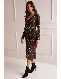 Lipsy spot wrap dress best sale