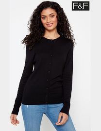 Shop Tesco F F Clothing Women s Black Cardigans DealDoodle