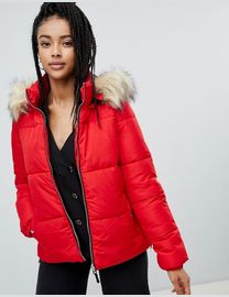 Pimkie faux fur hooded zip front jacket best sale