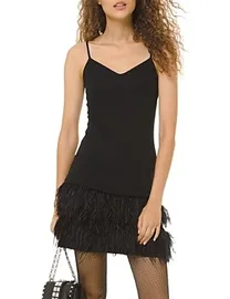 Michael kors feather embroidered dress on sale