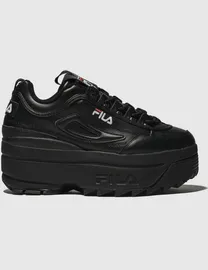 Fila chunky trainers black best sale