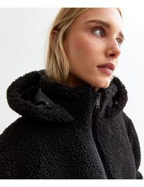 Shop New Look Women s Black Teddy Coats up to 55 Off DealDoodle