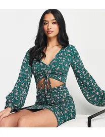 Shop Missguided Women s Green Floral Dresses up to 65 Off DealDoodle