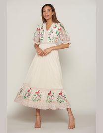 Frock and frill folk embroidered tassel skater dress best sale