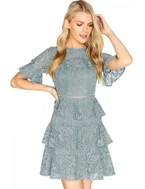 Girls on film lace tiered dress best sale