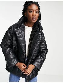 Monki faux leather biker jacket best sale