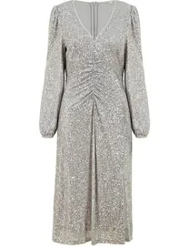 Shop House Of Fraser Women s Silver Sequin Dresses up to 50 Off DealDoodle