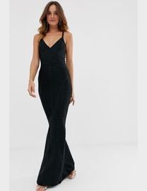 Abbey clancy x lipsy appliqué artwork fishtail hem maxi dress best sale