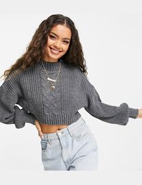 Cropped knitted jumpers shops