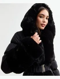 Cameo rose black fashion coat