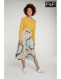 Gold pleated skirt tesco best sale