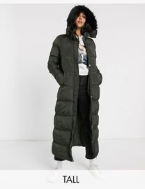 Brave soul hopma longline puffer jacket with faux fur trim hood hotsell