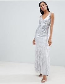 Shop Lipsy Women s Silver Sequin Dresses up to 65 Off DealDoodle