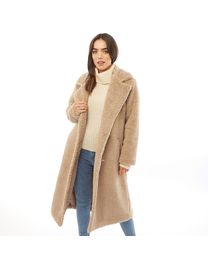 Brave soul tasmin faux fur tailored coat best sale